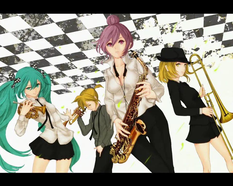 Gambar anime yang menampilkan band jazz