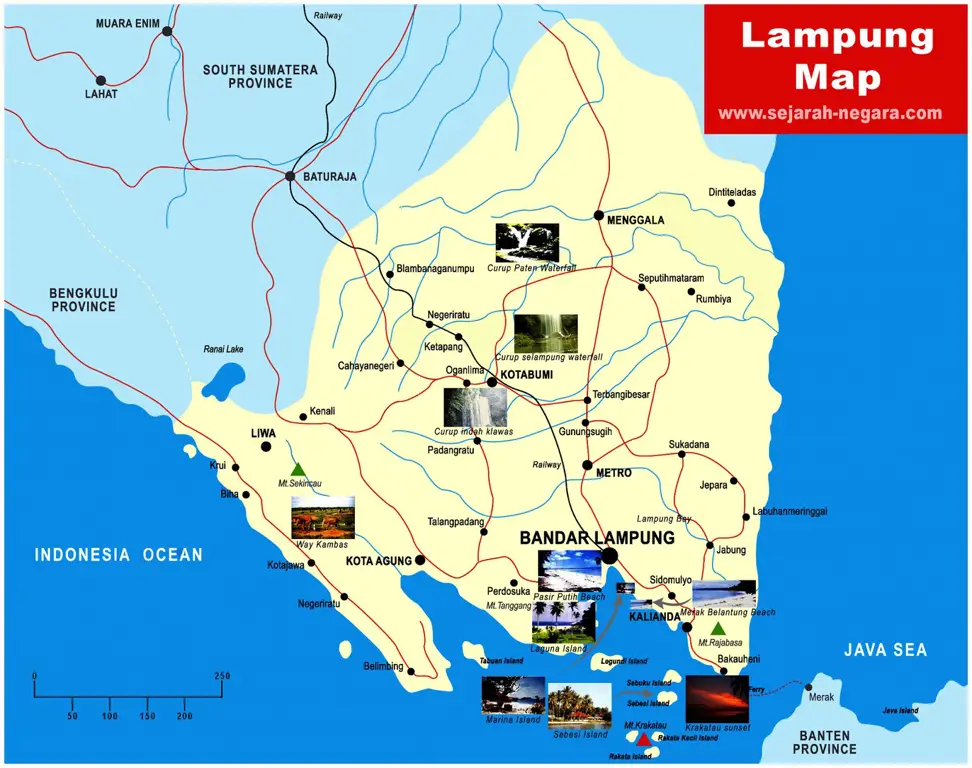 Peta Provinsi Lampung dengan sorotan pada Kota Bandar Lampung