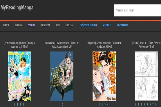 Tabel perbandingan situs web baca manga