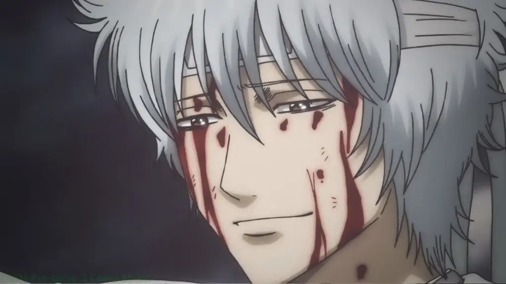 Ekspresi Gintoki yang serius dan penuh beban