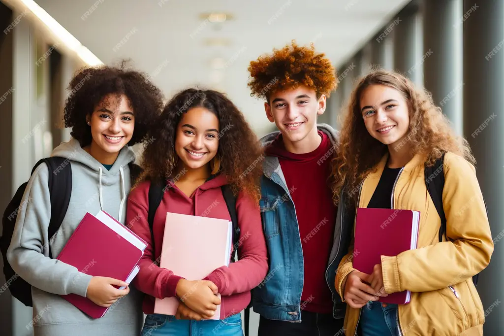 Gambar murid dari berbagai latar belakang belajar bersama