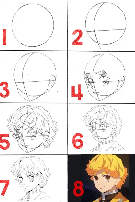 Ilustrasi tutorial menggambar anime