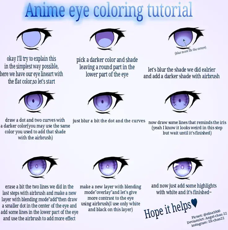 Tutorial menggambar mata anime lucu