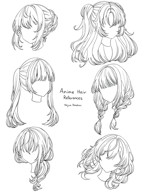 Tutorial menggambar rambut anime