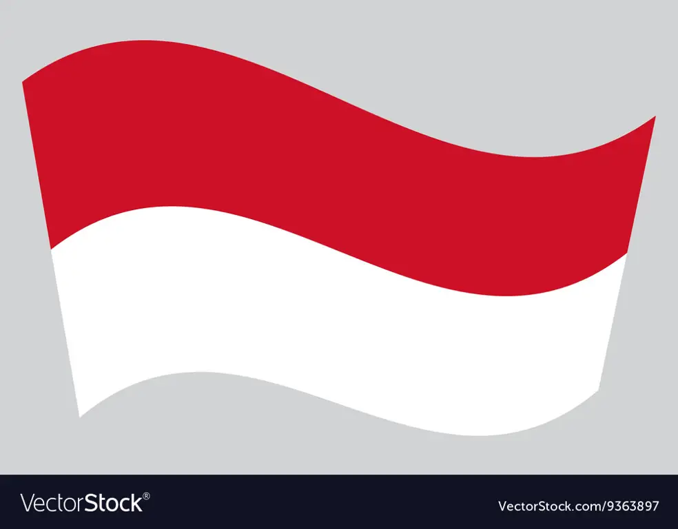 Gambar bendera Indonesia berkibar dengan gaya anime