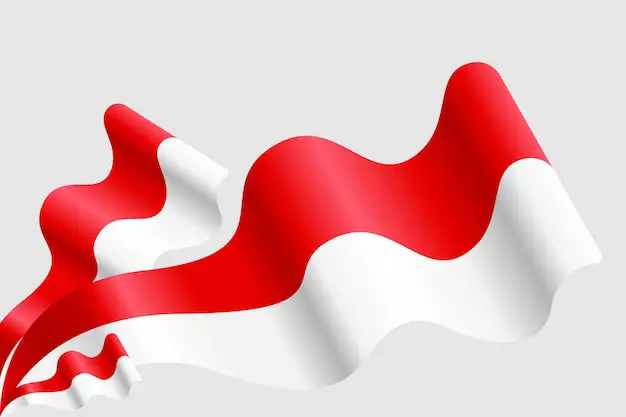 Bendera Indonesia dengan elemen anime