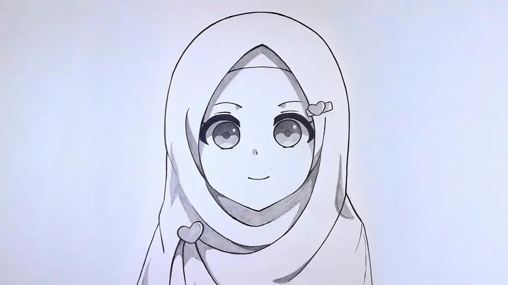 Desain karakter anime dengan berbagai gaya hijab