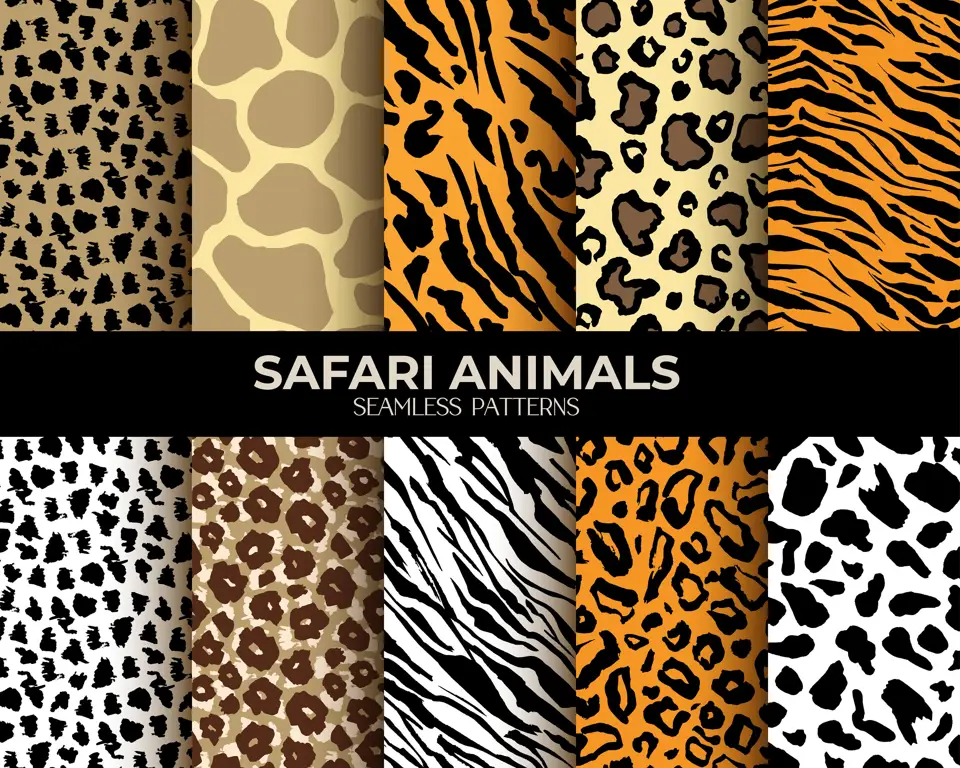 Perbandingan berbagai macam motif animal print seperti leopard, cheetah, zebra, dan ular