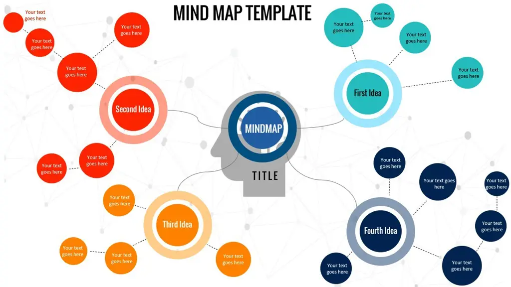 Contoh template mind map PowerPoint animasi