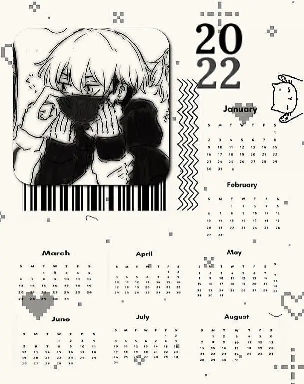 Contoh desain kalender anime yang menarik