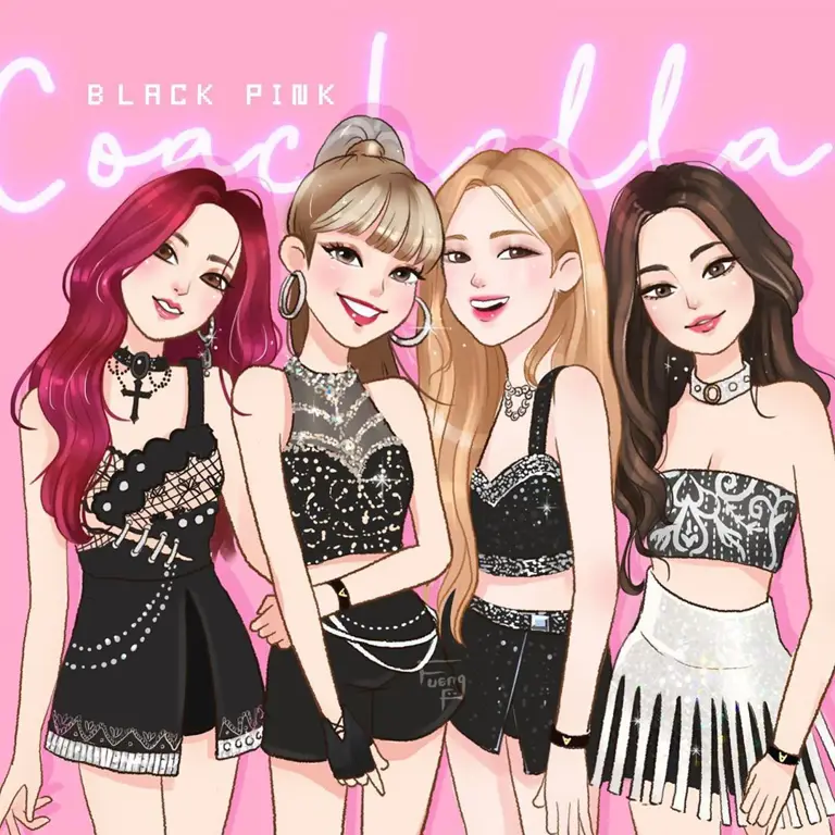 Gambar fanart Blackpink bergaya anime