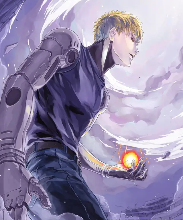 Gambar fanart Genos dari One Punch Man