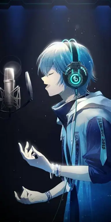 Gambar berbagai anime boy dengan gaya headphone yang berbeda-beda