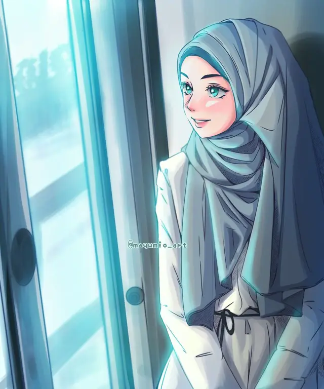 Gaya fashion hijab anime