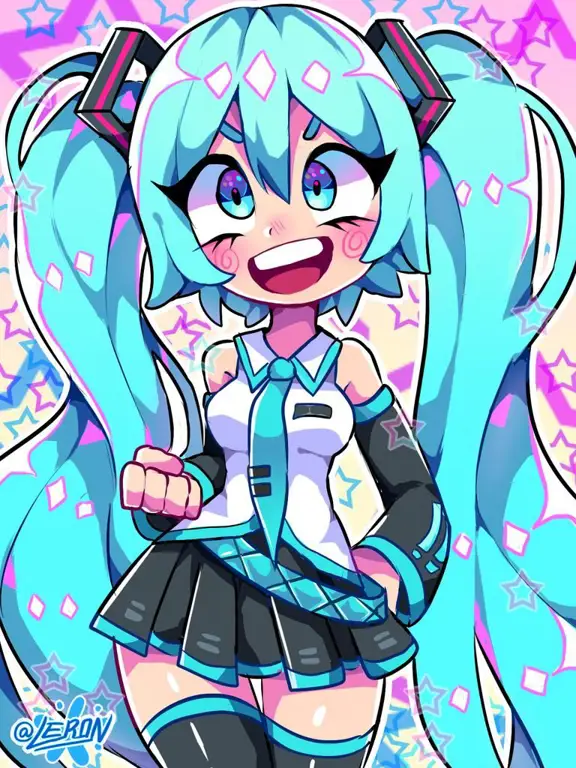 Perbandingan berbagai gaya seni anime Hatsune Miku chibi