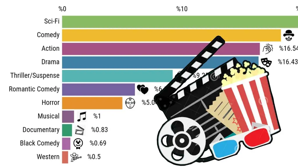 Gambar berbagai genre film seperti aksi, komedi, drama, horor