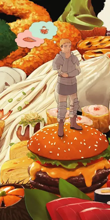 Ilustrasi makanan lezat dari Dungeon Meshi