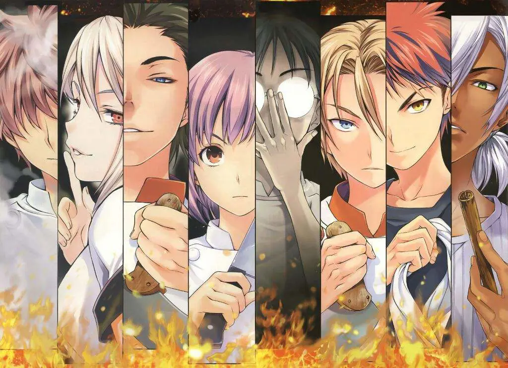 Gambar berbagai hidangan lezat di Shokugeki no Soma