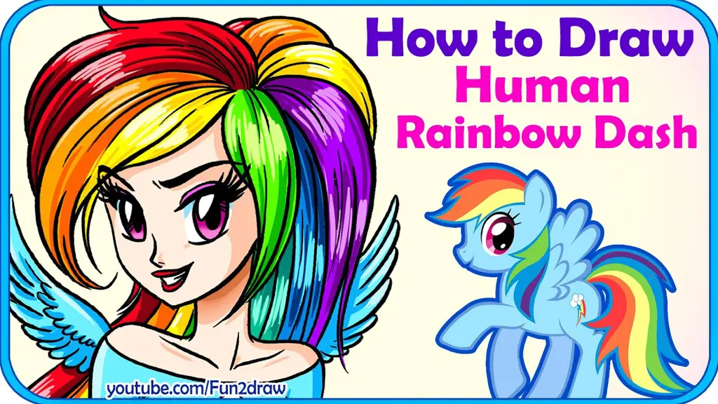 Gambar seni penggemar Rainbow Dash bergaya anime