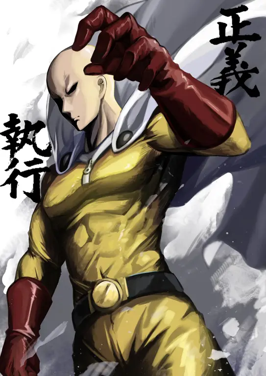 Gambar fanart Saitama dari One Punch Man