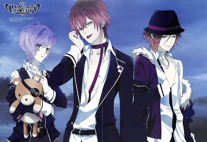 Para karakter Diabolik Lovers sedang berciuman