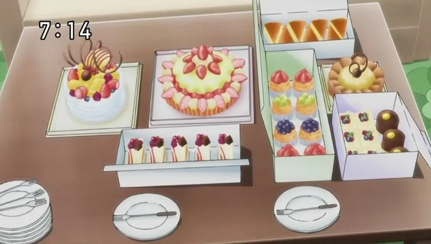 Gambar berbagai kue cantik dalam anime Yumeiro Patissiere