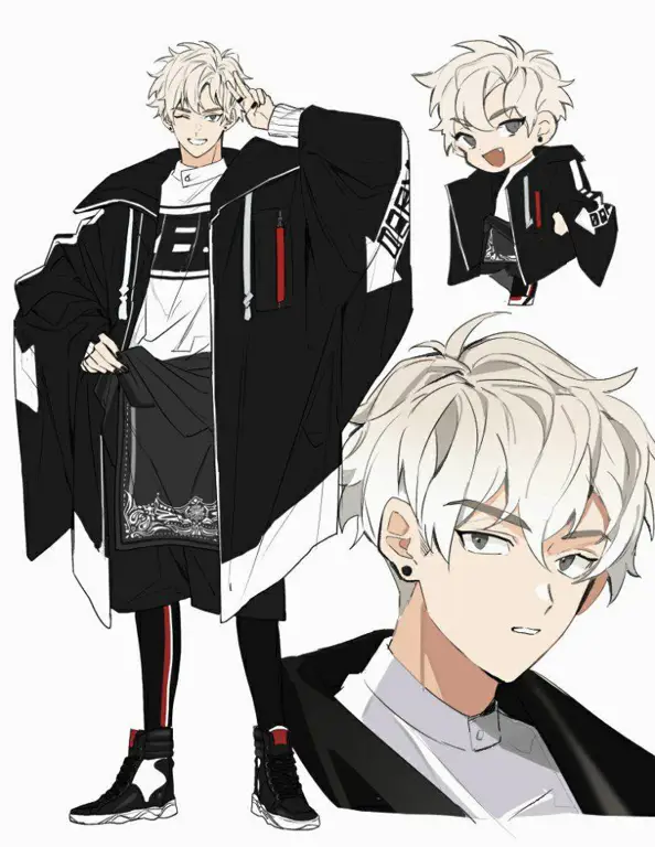 Berbagai karakter anime dengan desain yang unik Ilustrasi desain karakter anime