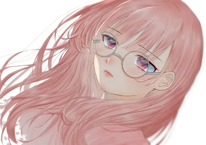 Berbagai karakter anime perempuan dengan rambut pink dan kacamata