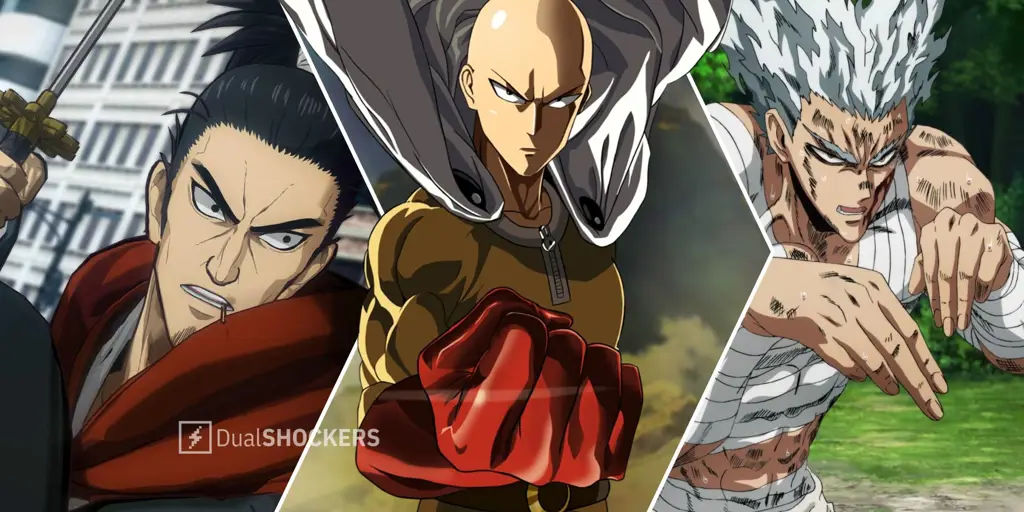 Gambar berbagai karakter One Punch Man berlatih