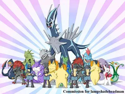 Gambar karakter Pokemon berkumpul