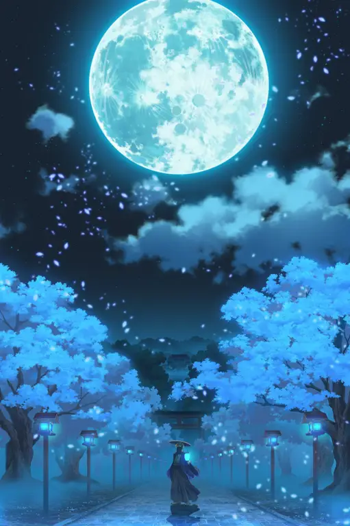 Latar belakang langit malam anime