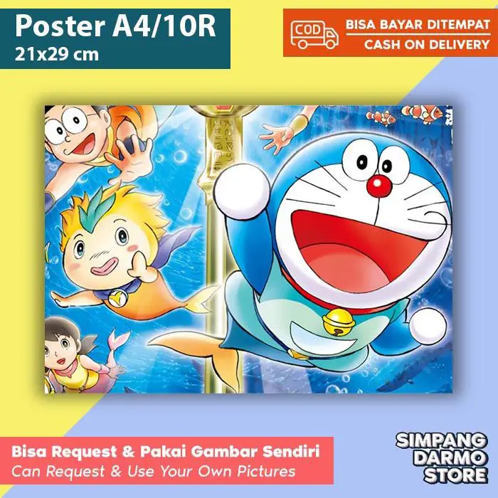 Poster film Doraemon yang menampilkan berbagai karakter