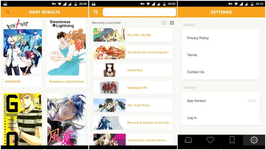 Gambar berbagai aplikasi pembaca manga