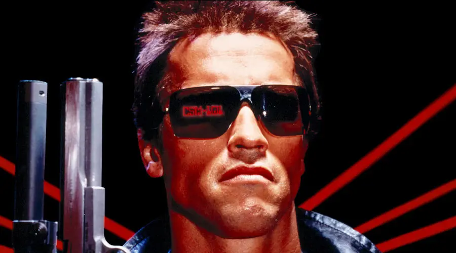 Poster film Terminator dengan subtitle Indonesia