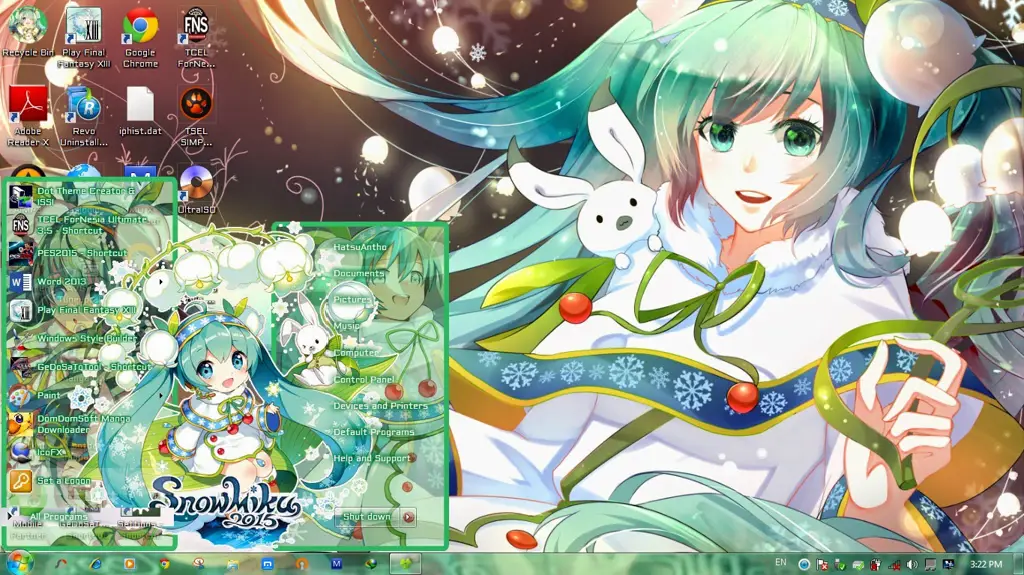 Tema Windows 7 dengan gambar gadis anime