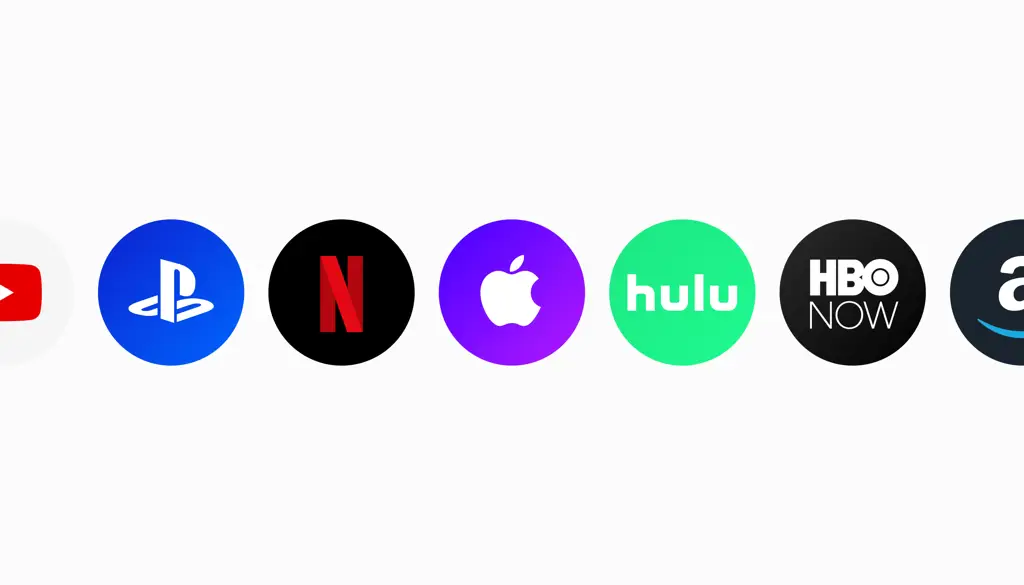 Logo-logo platform streaming seperti Netflix, Viu, dan iQiyi