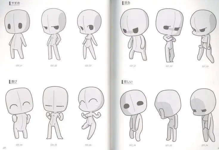 Gambar pose anak laki-laki anime chibi