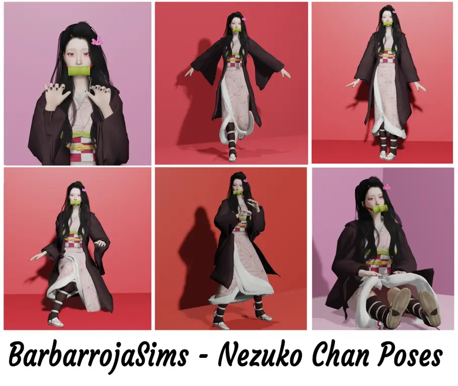 Berbagai Pose Nezuko Berbagai pose Nezuko Kamado untuk referensi menggambar