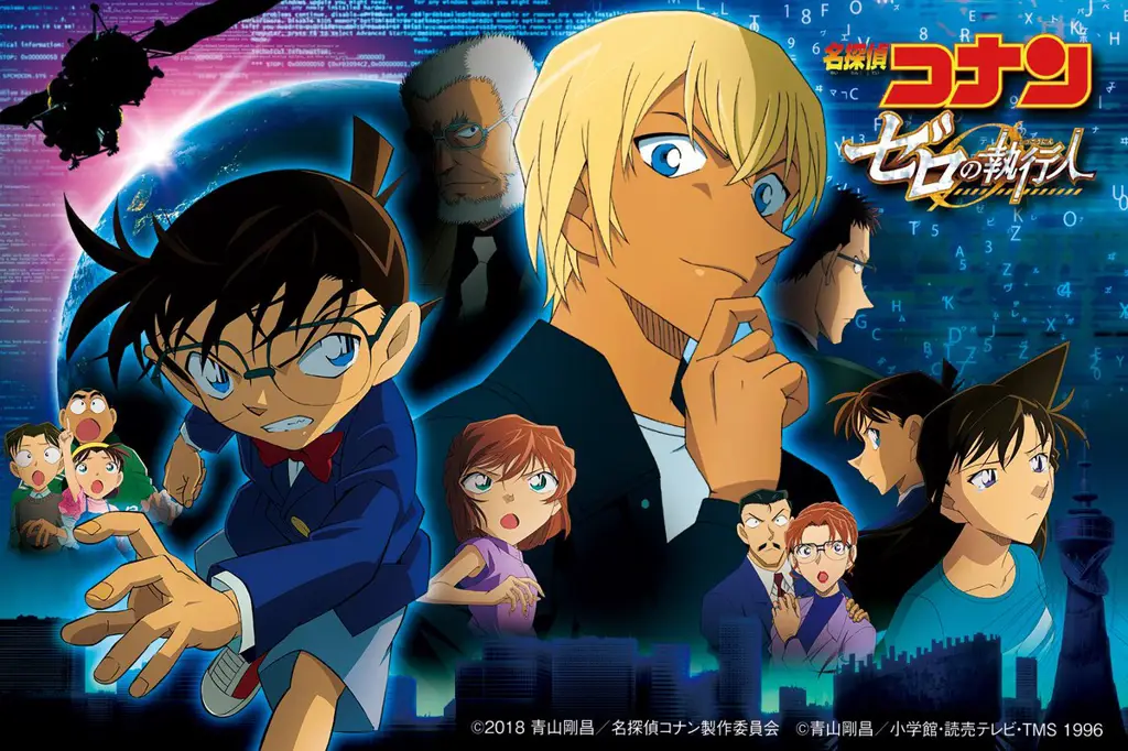 Poster film Detective Conan berbagai seri