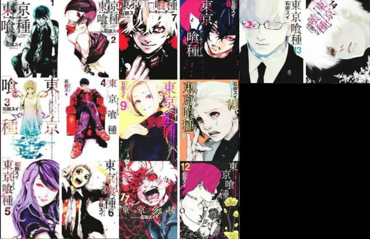 Berbagai sampul manga Tokyo Ghoul Sampul Manga Tokyo Ghoul