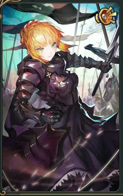 Gambar berbagai versi Artoria Pendragon dalam seri Fate