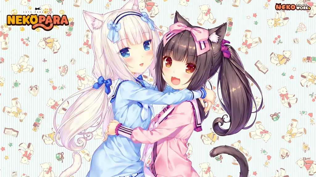 Cuplikan gameplay Nekopara yang menampilkan interaksi dengan karakter kucing