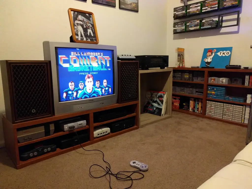 Setup game retro dengan konsol dan controller