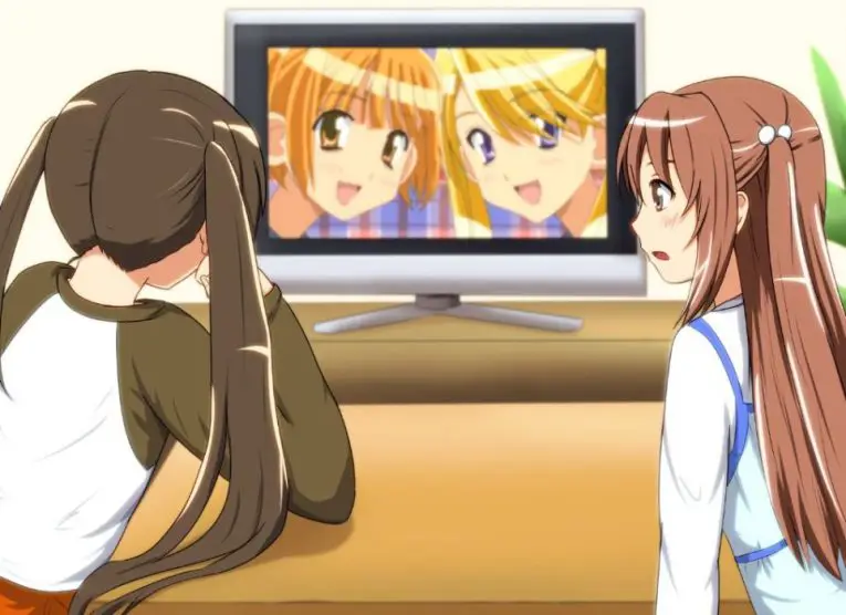 Bersantai Menonton Anime Karakter anime menonton tv