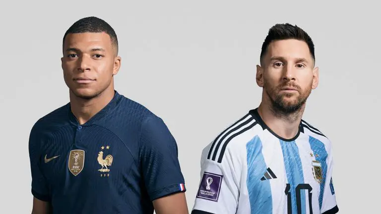 Gambar Lionel Messi dan Kylian Mbappé