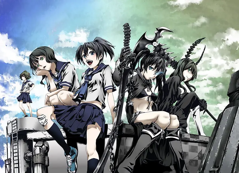 Ilustrasi karya seni Black Rock Shooter dan Yomi Takanashi