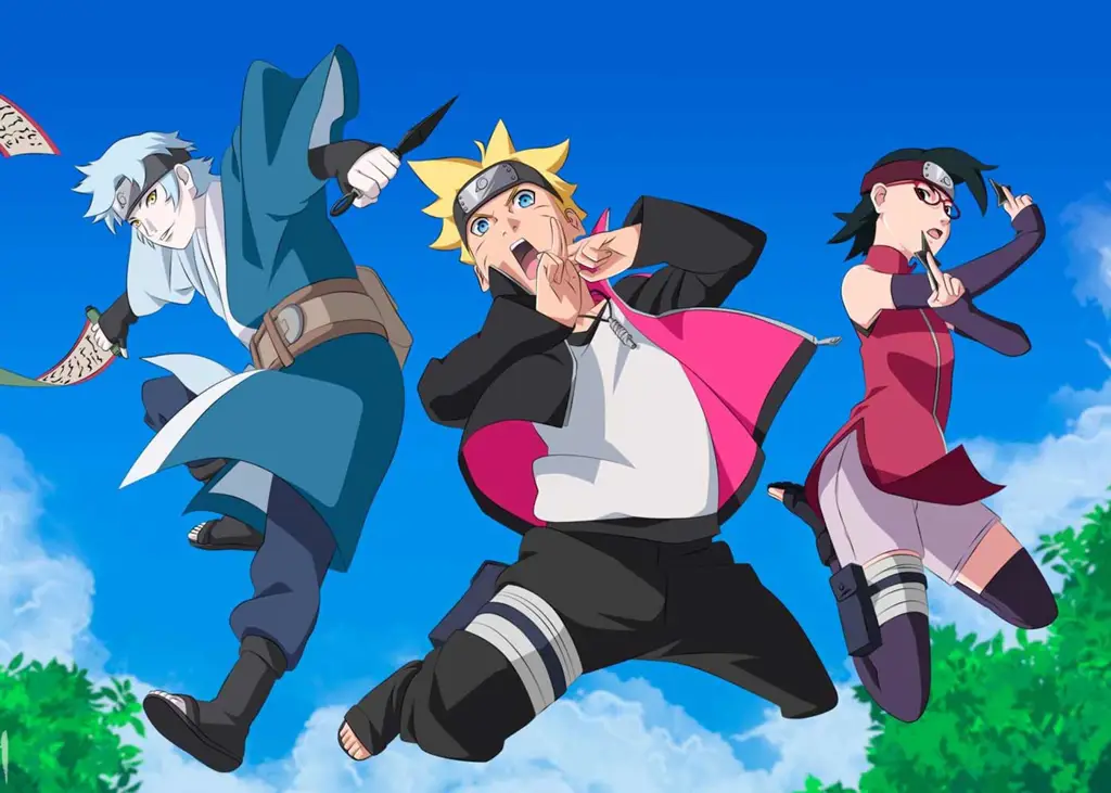 Gambar Boruto dan timnya