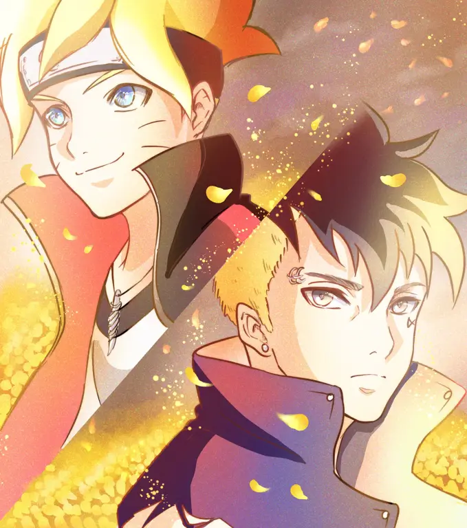 Boruto dan Kawaki beraksi Boruto dan Kawaki