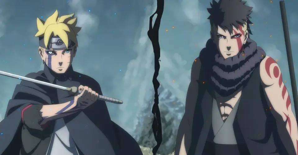 Gambar Boruto dan Kawaki berlatih