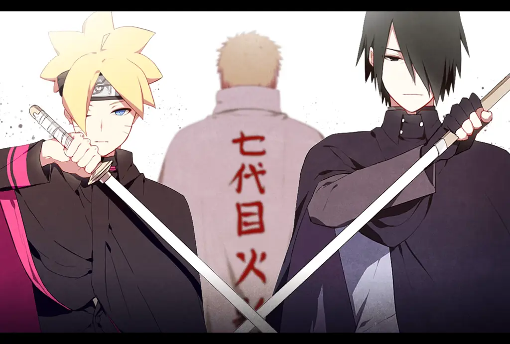 Gambar Boruto dan Naruto bersama